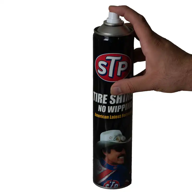 اسپری تمیز کننده لاستیک اس تی پی مدل Tire Shine حجم 650 میلی لیتر