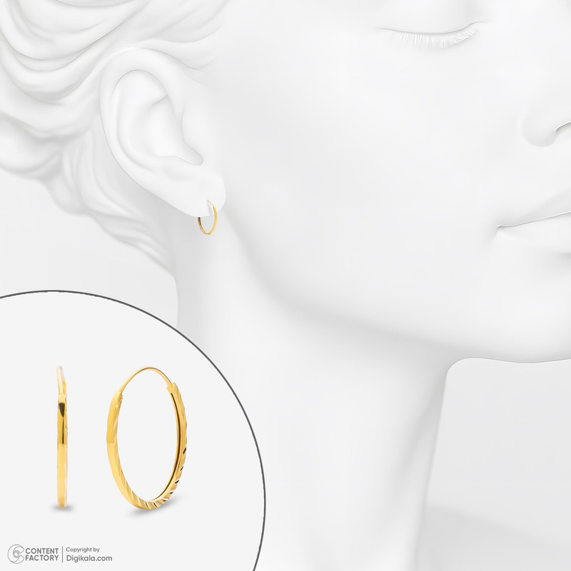 گوشواره حلقه‌ای طلا 18 عیار زنانه مایا ماهک مدل ME1247 - 2