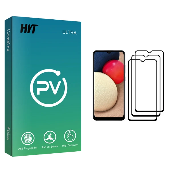 محافظ صفحه نمایش اچ وی تی مدل PV glass مناسب برای گوشی موبایل سامسونگ Galaxy A02s بسته سه عددی