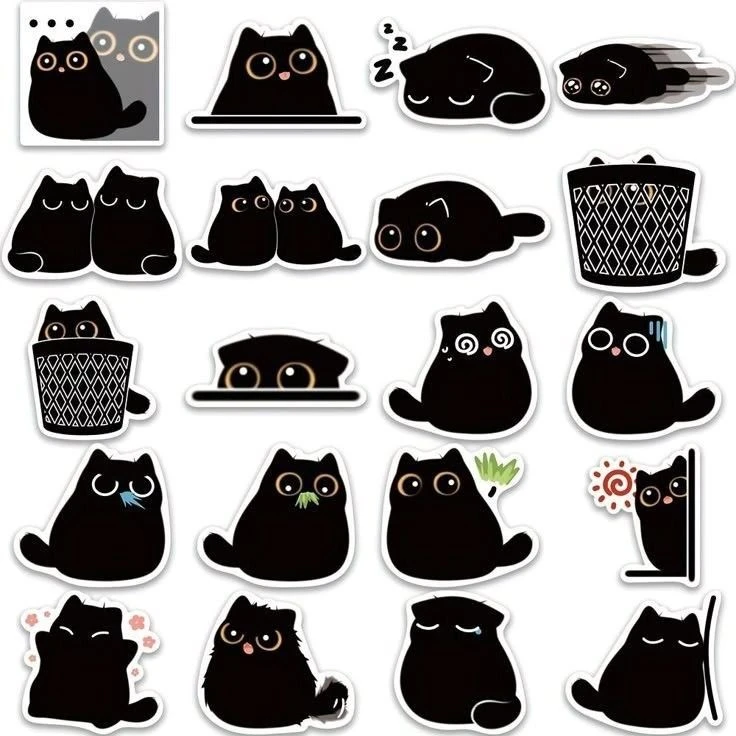 استکیر موبایل و لپ تاپ طرح گربه کد 404 مجموعه 20 عددی