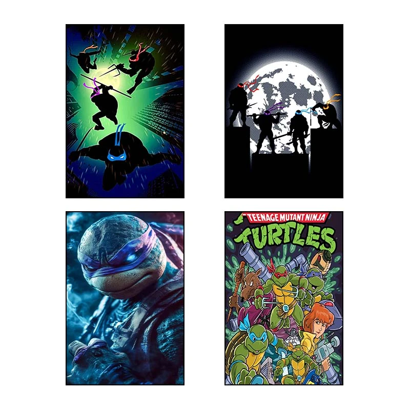 تابلو شاسي کارنيکا طرح لاک‌پشت‌های نینجا Teenage Mutant Ninja Turtles کد 13181 مجموعه 4 عددی