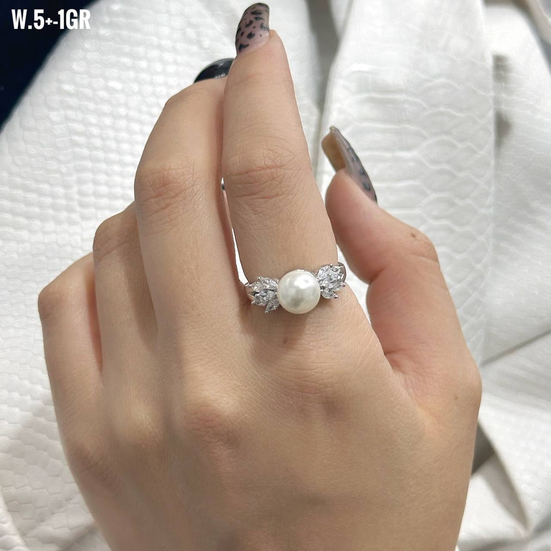 انگشتر نقره زنانه مدل مروارید