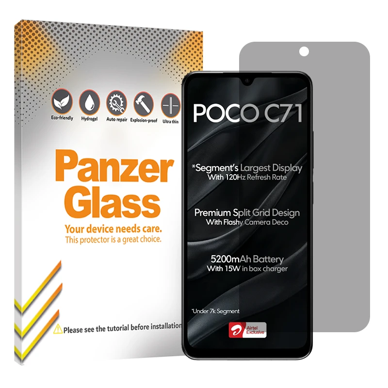 محافظ صفحه نمایش حریم شخصی پنزر گلس مدل Resistant مناسب برای گوشی موبایل شیائومی Poco C71