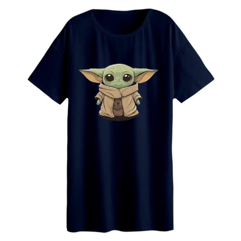 تی شرت لانگ زنانه مدل بیبی یودا کد 12