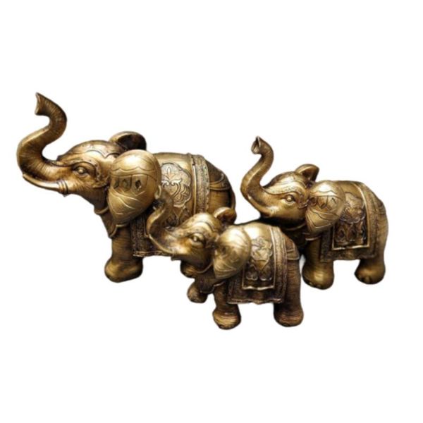 مجسمه دنیا دکوری سرمد مدل فیل ثروت مجموعه 3 عددی 