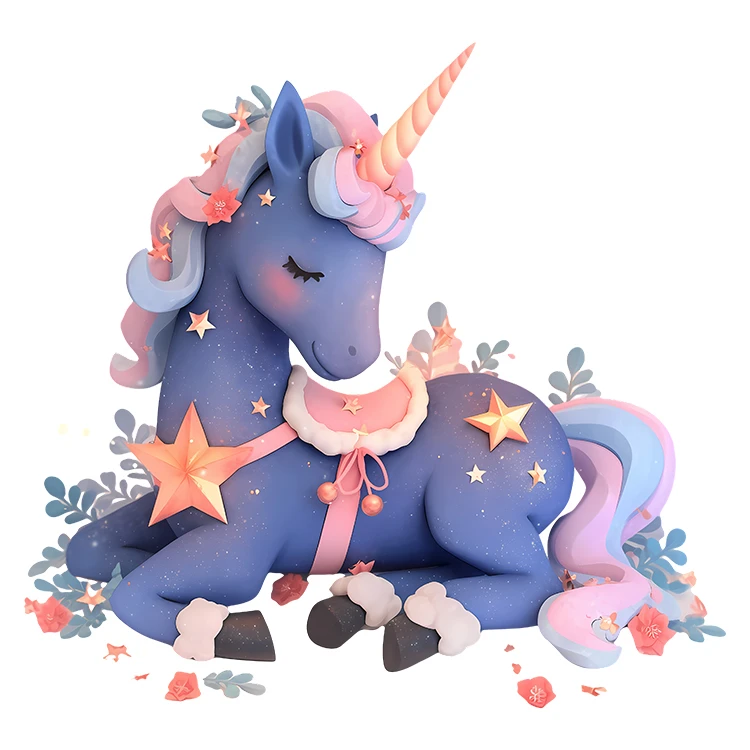 استیکر پارچه و لباس پاد آفرین مدل تک شاخ یونیکورن کد S5782