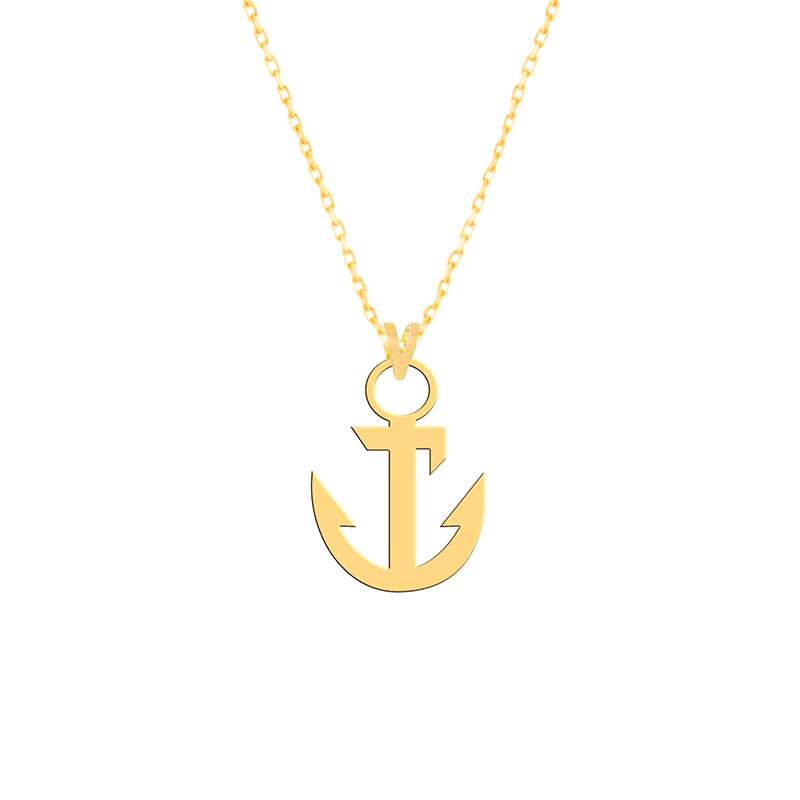 گردنبند طلا 18 عیار زنانه فرشته مدل لنگر کشتی WNLZ-000300
