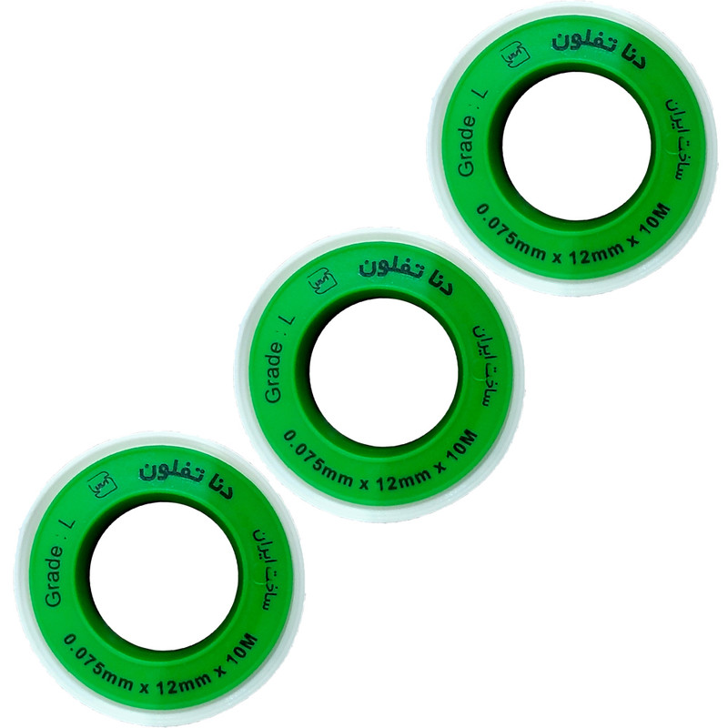 نوار تفلون دنا تفلون مدل استاندارد پلاس 10M کد D2 بسته 3 عددی نوار تفلون دنا تفلون مدل استاندارد پلاس 10M کد D2 بسته 3 عددی