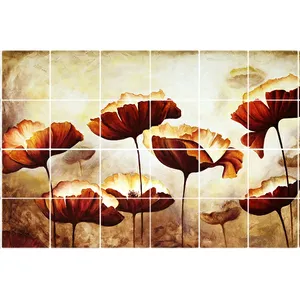 تایل سقفی آسمان مجازی طرح گلهای آبرنگی کد 3D1159-24 سایز 60x60 سانتی متر مجموعه 24 عددی 