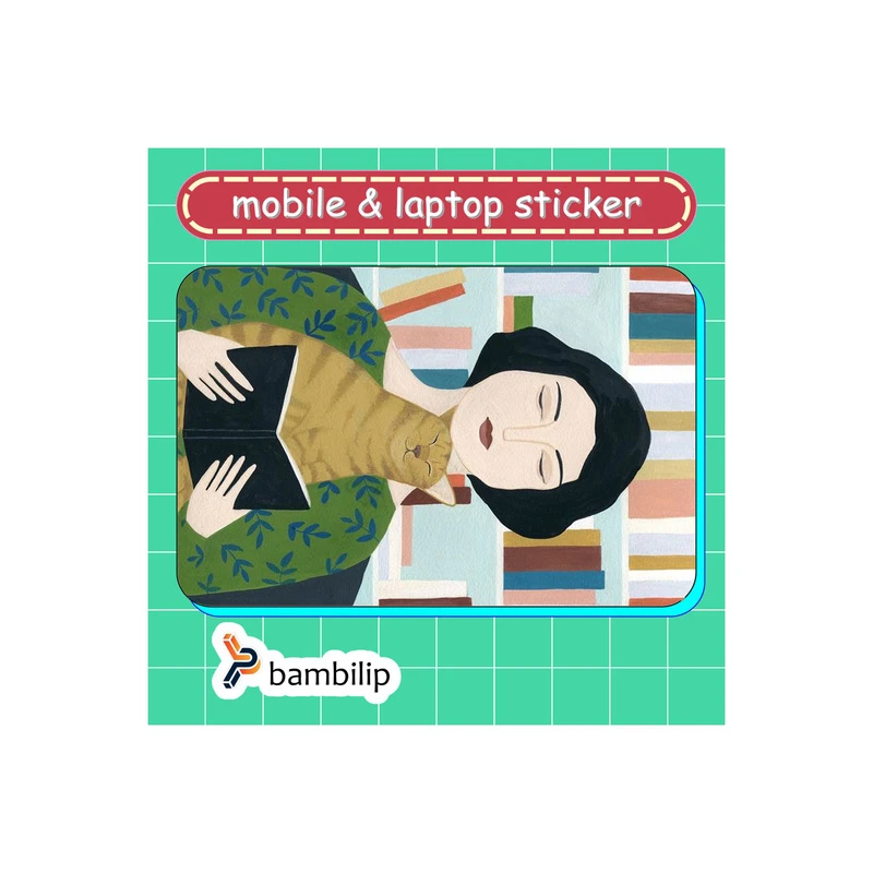 استیکر بامبیلیپ مدل کارت عابر طرح کتابخانه و گربه کد 7532515