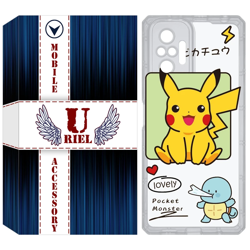 کاور یوریل مدل Clear کد 28 طرح پوکمون مناسب برای گوشی موبایل شیائومی Redmi Note 10 Pro / Note 10 Pro Max