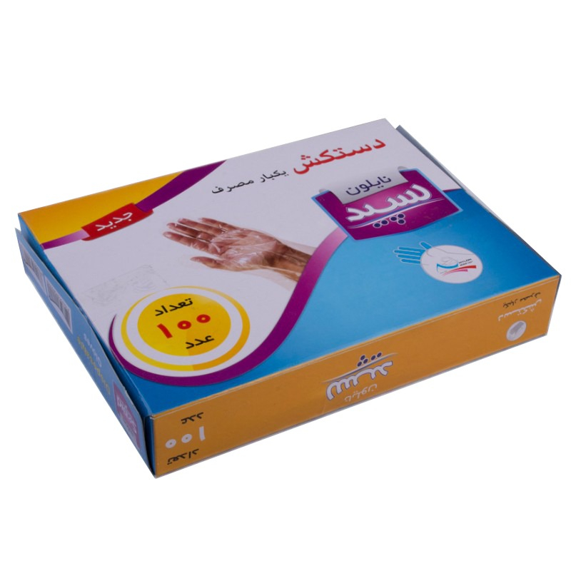 دستکش یکبار مصرف نایلون سپید کدA-10 بسته 100عددی