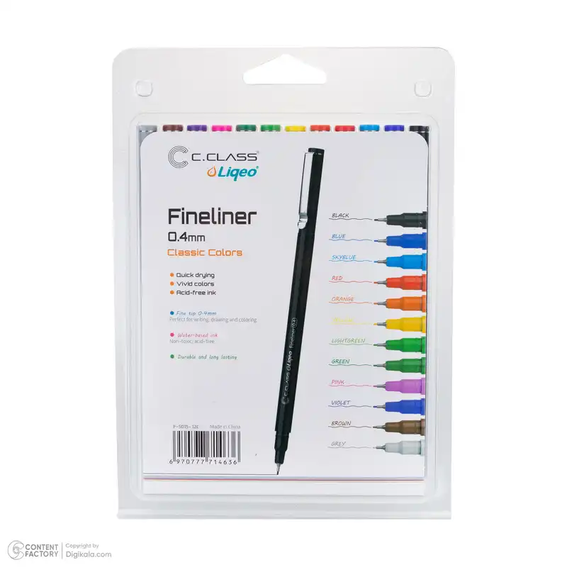 روان نویس سی.کلاس مدل فاین لاینر بسته 12 عددی