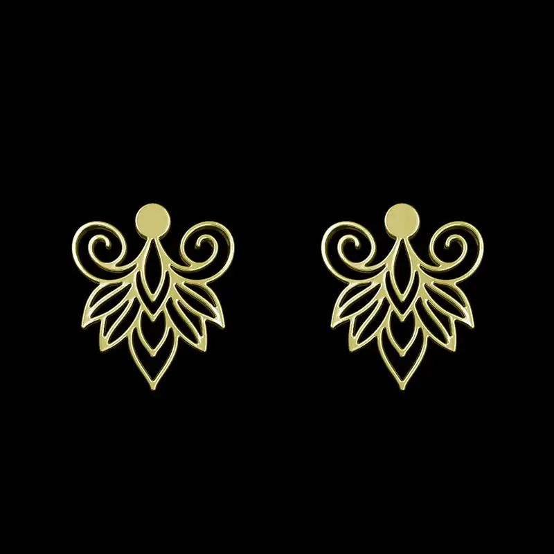 گوشواره طلا 18 عیار زنانه مدوپد مدل هندسی کد GA1-15213