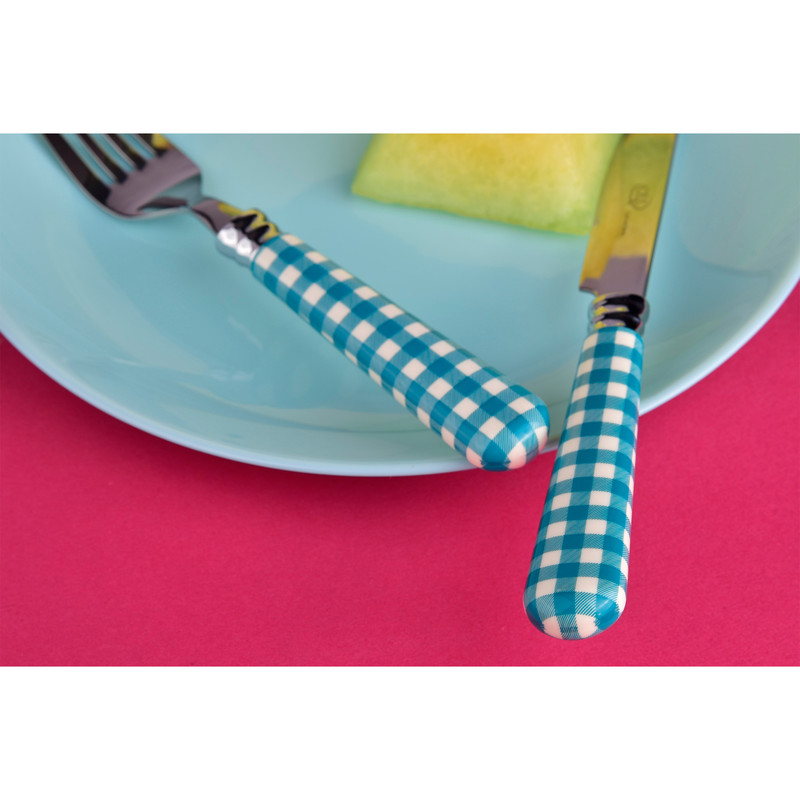 ست کارد و چنگال میوه خوری 12 پارچه سی اند اس مدل شطرنجی