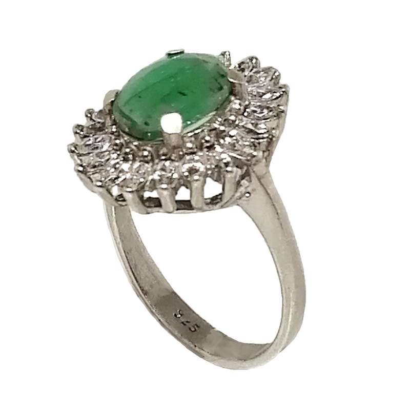 انگشتر نقره زنانه مدل زمرد آفریقا JW5016