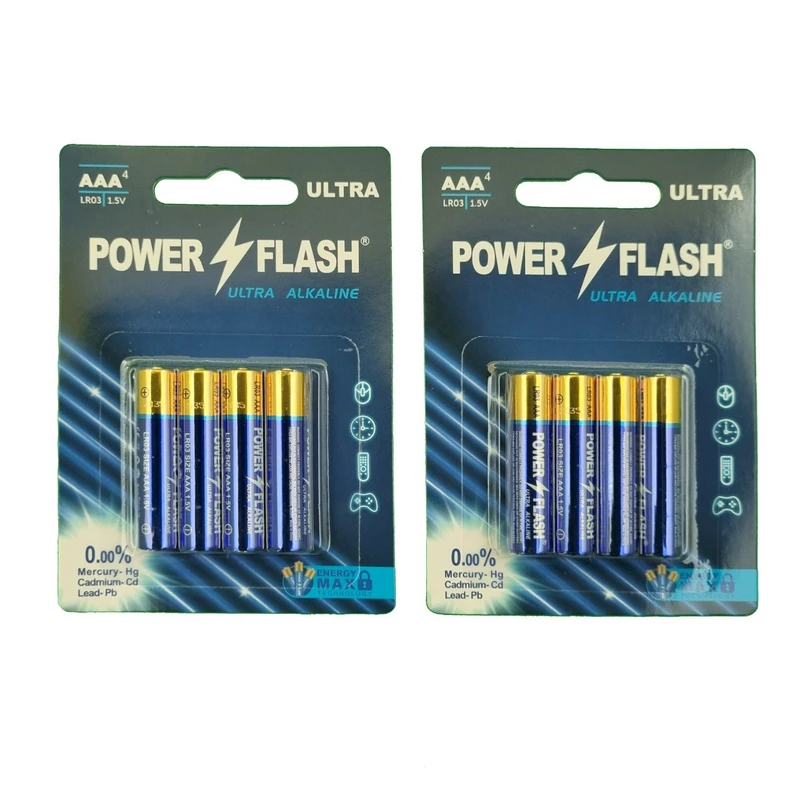 باتری نیم قلمی پاورفلش مدل الترا آلکالاین بسته ۸عددی 