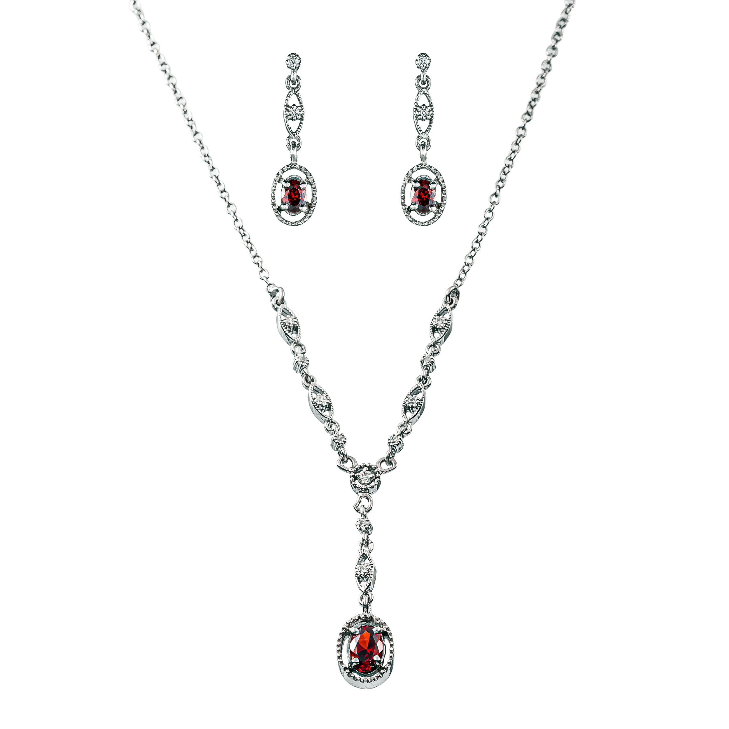 نیم ست نقره زنانه جواهری سون مدل 2574