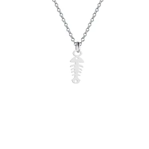 گردنبند نقره زنانه هایکا مدل اسکلت ماهی کد n.ha2-15