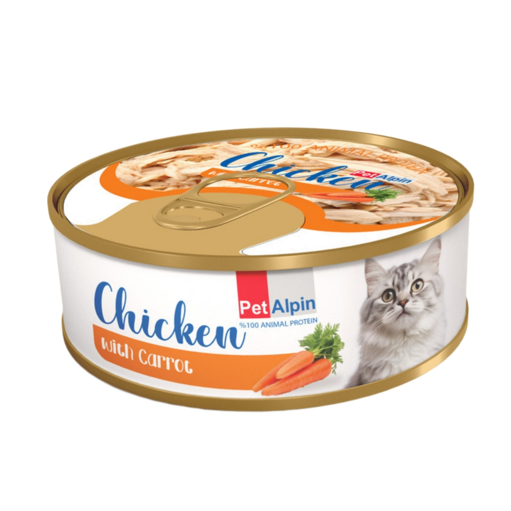 کنسرو گربه پتالپین مدل نچرال طعم مرغ و هویج وزن 100 گرم