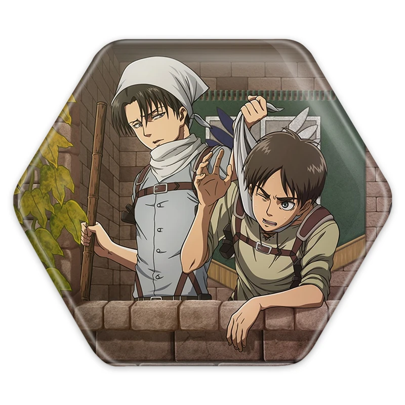 پیکسل خندالو طرح ارن و لیوای انیمه اتک آن تایتان مدل شش ضلعی کد 10962