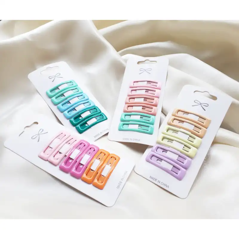 گیره مو دخترانه مدل تق تقی پاستیلی بسته 6 عددی