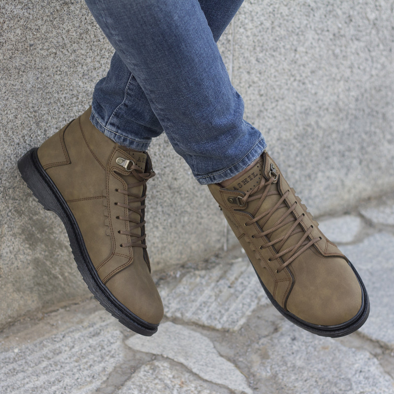 نیم بوت مردانه مدل شیک گام رنگ کرم