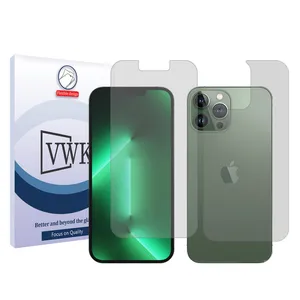 VWK Tough model transparent screen protector suitable for Apple iPhone 13 Pro Max mobile phone along with the back protector