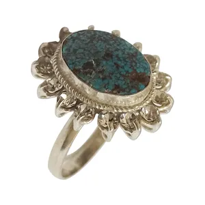 انگشتر نقره زنانه سلین کالا مدل فیروزه نیشابور ce-As018