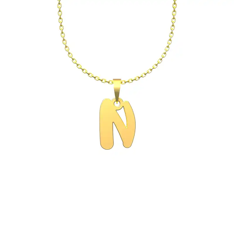 گردنبند طلا 18 عیار زنانه مدوپد مدل حرف N کد H3-1-1404
