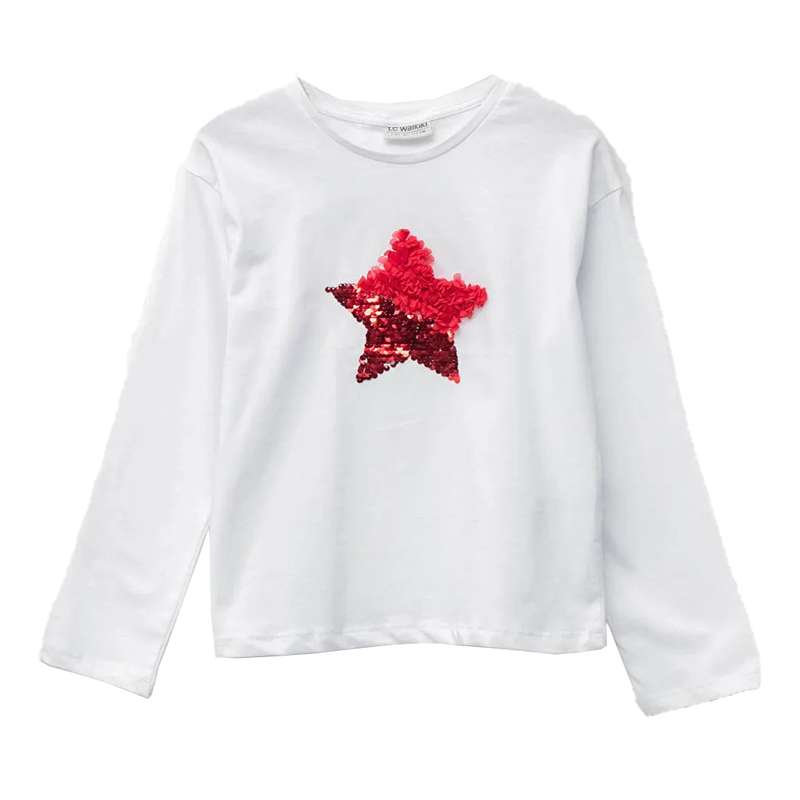 تی شرت آستین بلند دخترانه ال سی وایکیکی کد 206