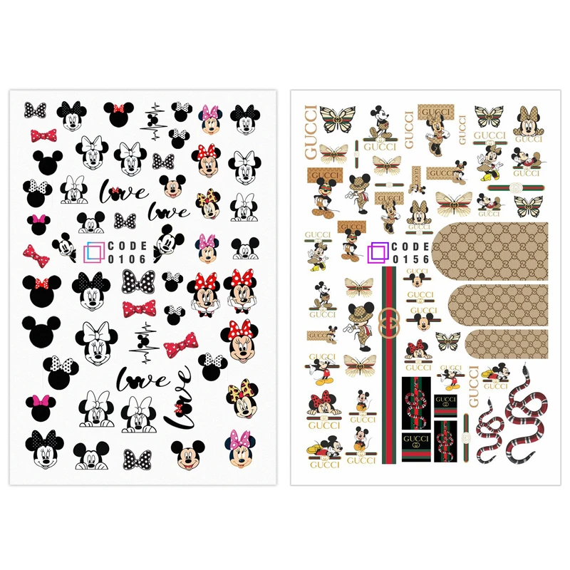 برچسب لنز ناخن مدل کارتون مجموعه 2 عددی 