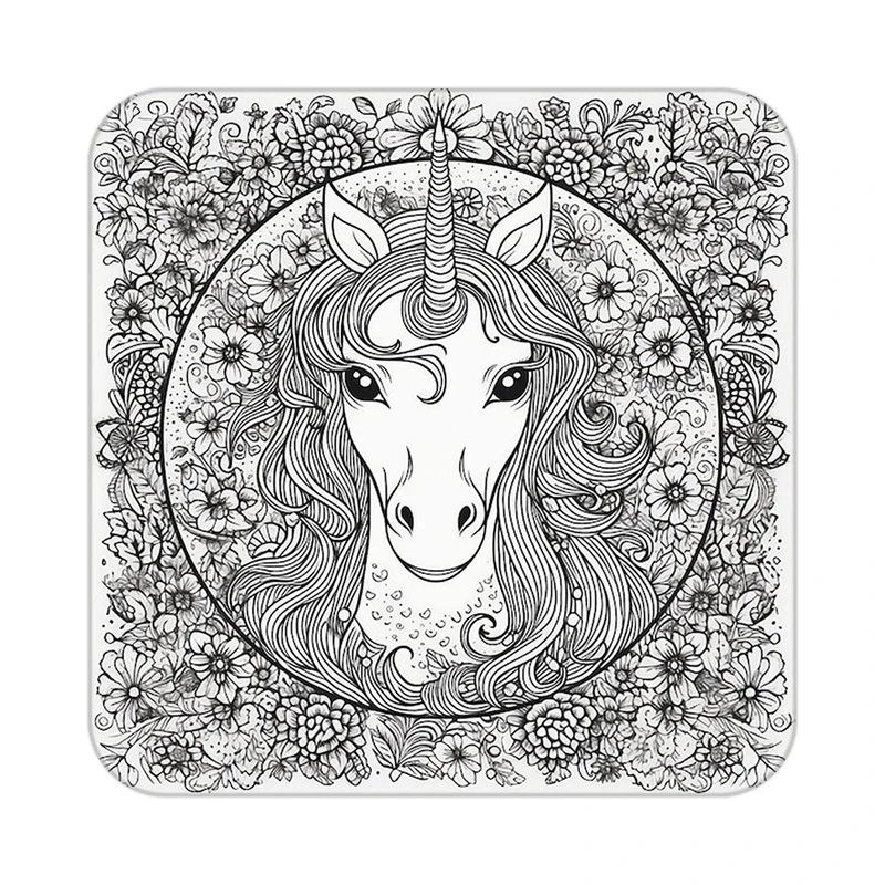 زیر لیوانی کاکتی طرح اسب تک شاخ و یونیکورن مدل mp29405