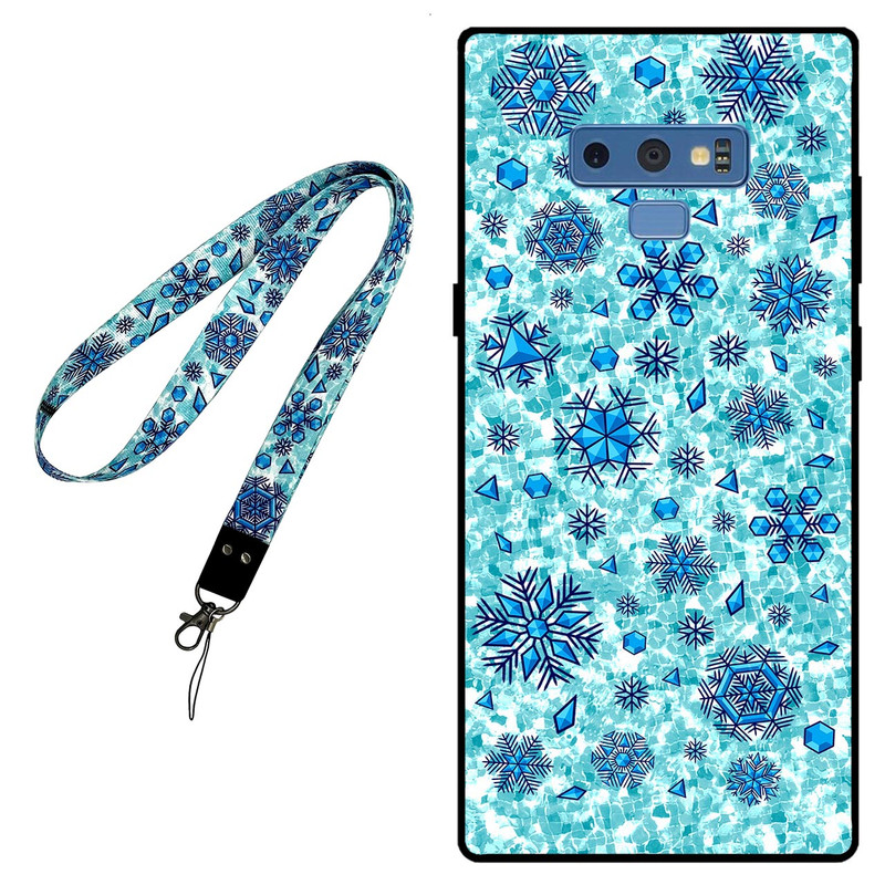کاور مگافون طرح برف مدل 0014 مناسب برای گوشی موبایل سامسونگ Galaxy Note 9 به همراه بند گردنی 