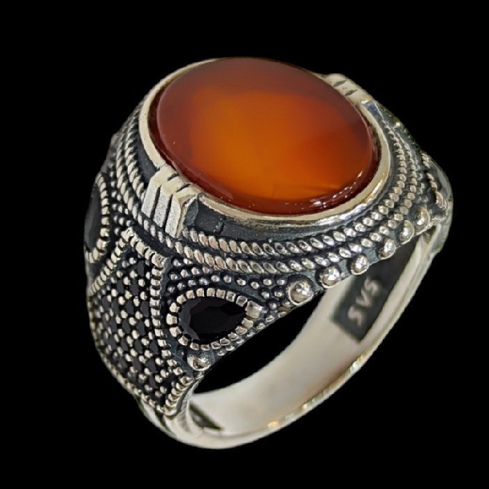 انگشتر نقره مردانه مدل عقیق رکاب سیاه قلم کد 899 انگشتر نقره مردانه مدل عقیق رکاب سیاه قلم کد 899