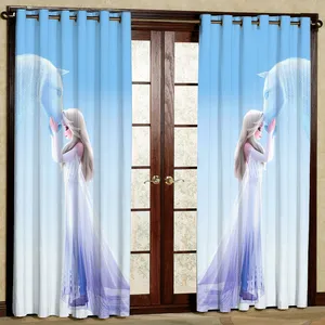 پرده کودک مدل السا و آنا هازان پانچی کد 4390 سایز 140x200 سانتی متر