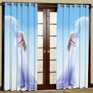 پرده کودک مدل السا و آنا هازان پانچی کد 4390 سایز 140x200 سانتی متر