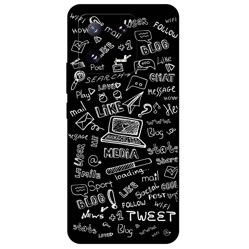 کاور مگافون طرح رسانه های اجتماعی مدل 1898 مناسب برای گوشی موبایل شیائومی 13 Pro
