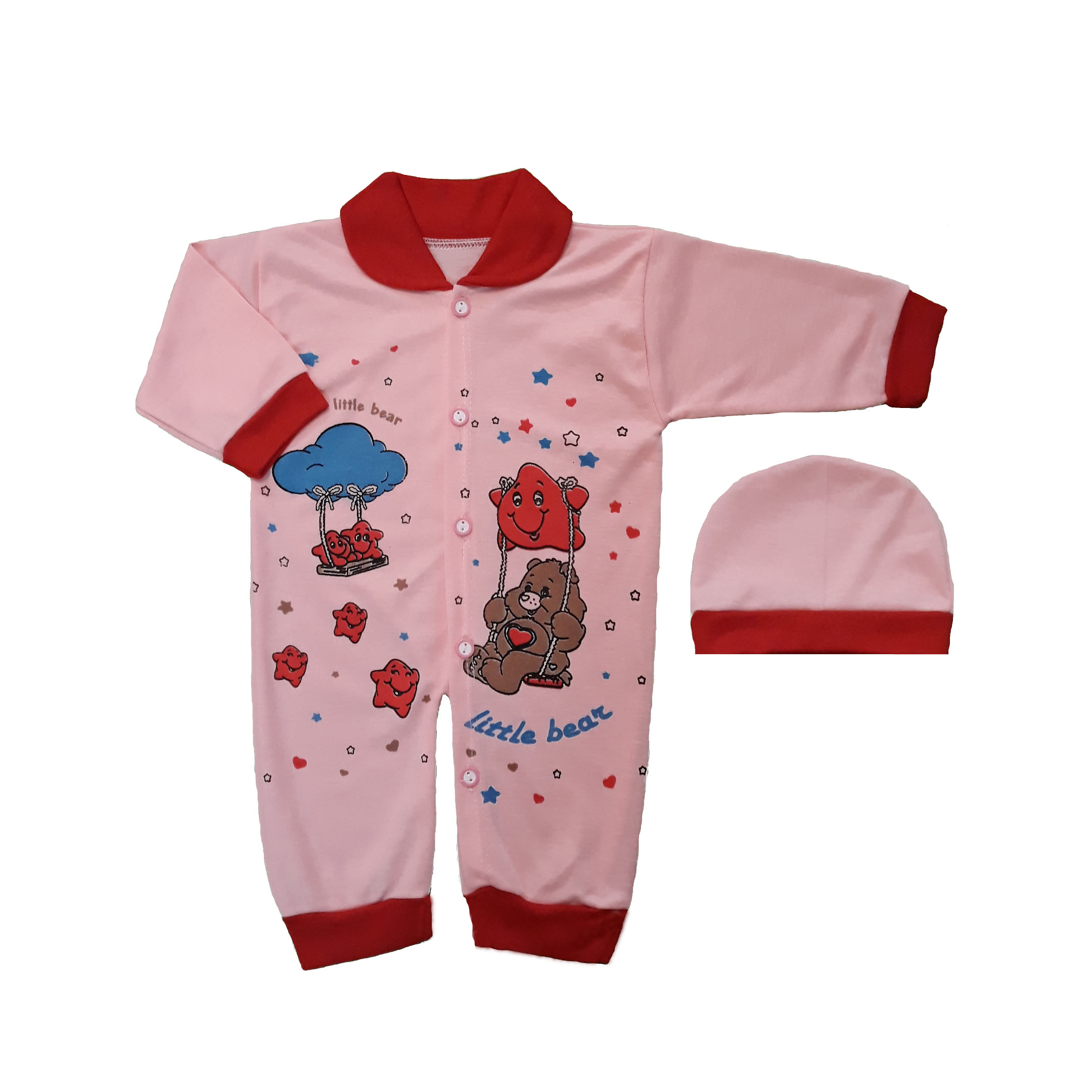 ست سرهمی و کلاه نوزادی مدل Spink01