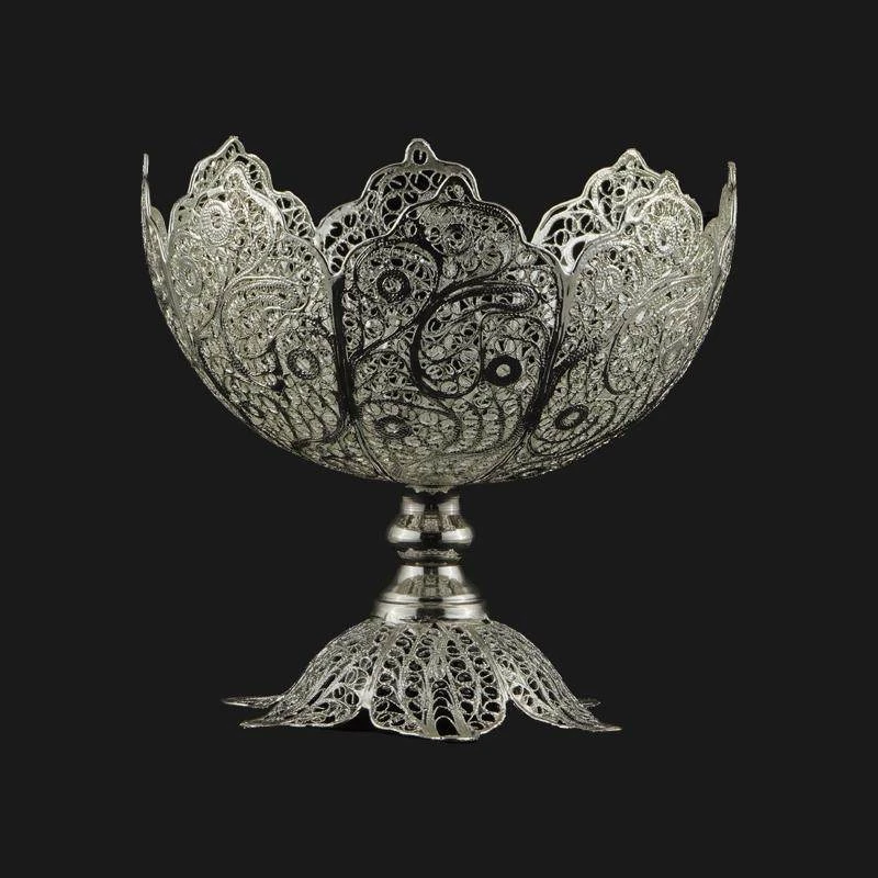کاسه آجیل خوری ملیله کاری مدل هشت پر کد 16