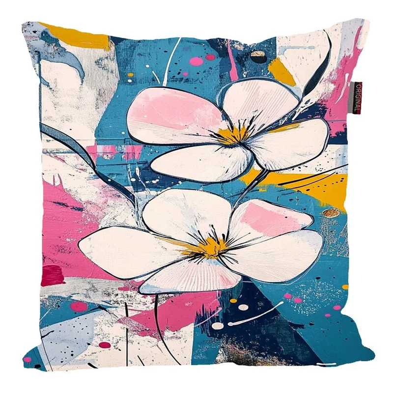 کوسن پاد آفرین مدل فانتزی طرح گل رنگی کد 2798