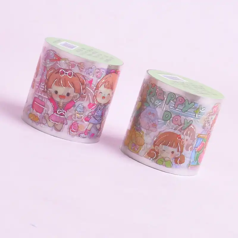 چسب نواری مدل واشی طرح فانتزی دخترانه عرض 4 سانتیمتر بسته 2 عددی