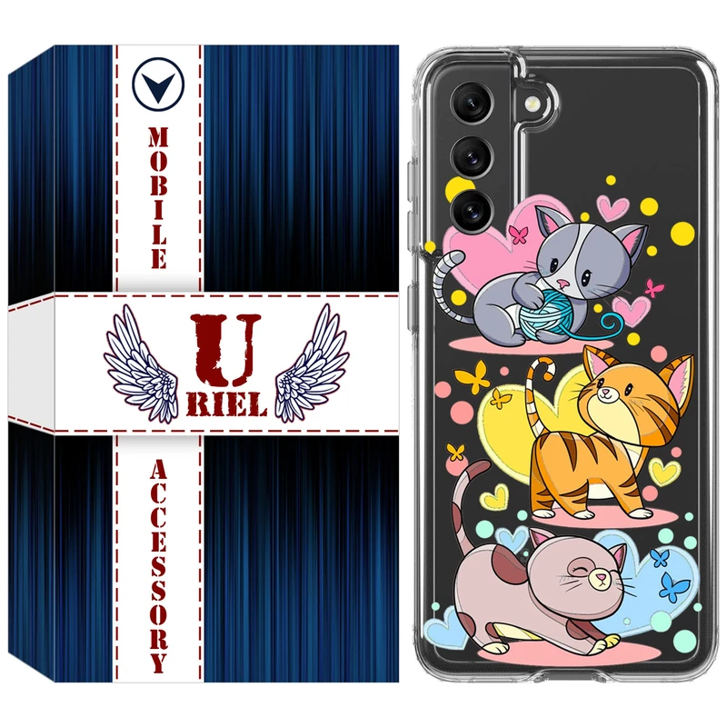 کاور یوریل مدل Clear کد 6 طرح گربه مناسب برای گوشی موبایل سامسونگ Galaxy S21 FE