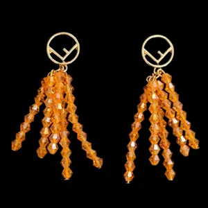 گوشواره زنانه مدل ریسه منجوق عروسکی