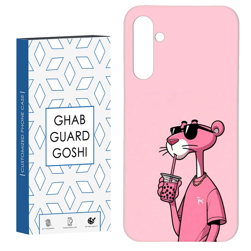 کاور قاب گارد گوشی طرح پلنگ صورتی کد Dimo-213 مناسب برای گوشی موبایل سامسونگ Galaxy A34 / A34 5g