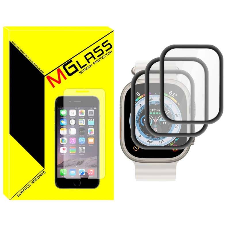 محافظ صفحه نمایش نانو ام‌گلس مدل NMG مناسب برای ساعت هوشمند الترا HW8 Ultra Max بسته سه عددی