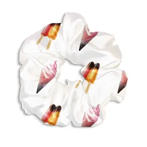 کش مو زنانه مدل اسکرانچی Ice Cream SCH0116 طرح بلک پینک