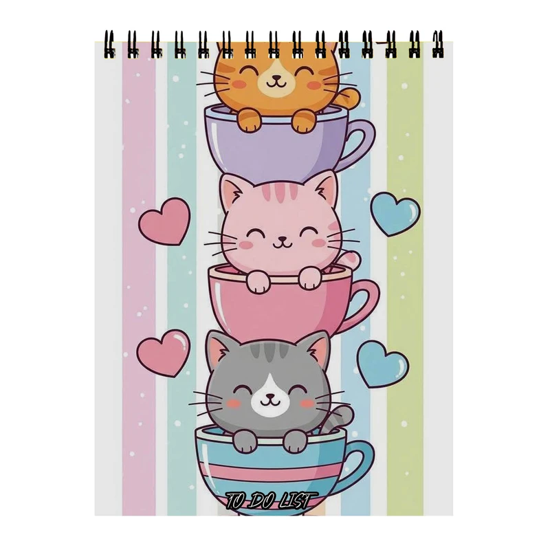 دفتر برنامه‌ریزی 60 برگ مدل گربه های فنجونی بامزه کد 054