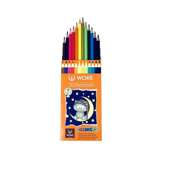 مداد رنگی 12 رنگ وک مدل double12 کد 007 بسته 2 عددی