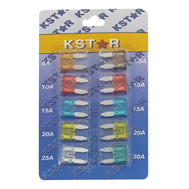 مینی فیوز خودرو کااستار مدل KSM مجموعه 10 عددی